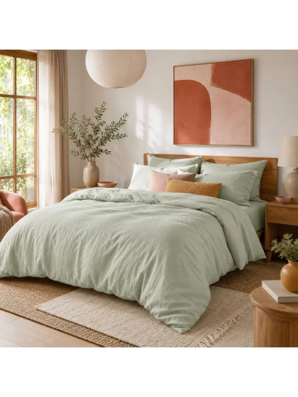 S15 | Quince European Linen Duvet Cover Full Queen Sage (retired) NWOT